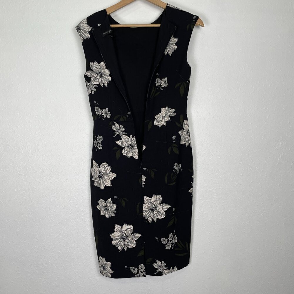Banana Republic Black and White Floral Sheath Dress Size 0 Cap Sleeves - Picture 7 of 10
